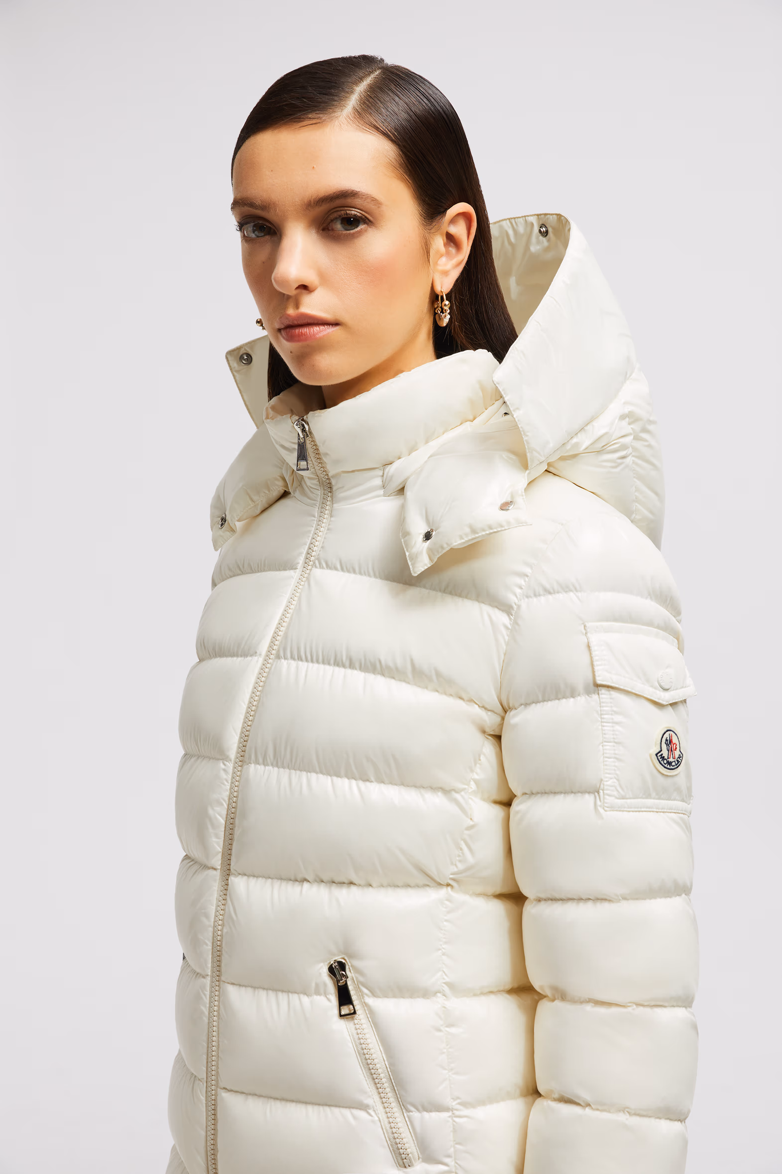 Plumífero corto con capucha Badyf Mujer Blanco Moncler 8